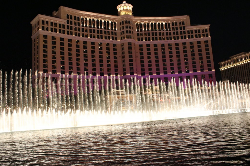 Bellagio fountains. Common movie set background. Check Oceans Eleven and the Hangover. 