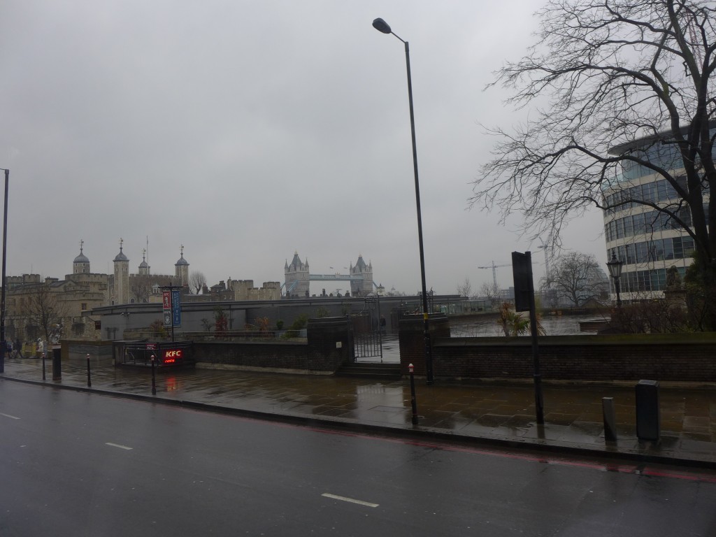 Tower of London (left); Tower Bridge (middle).
