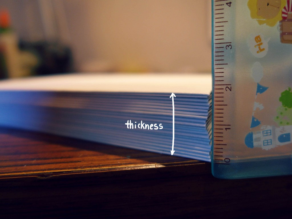By accounting for the thickness, the spine of the book can be made.
