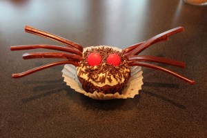 Finished spider cupcake
