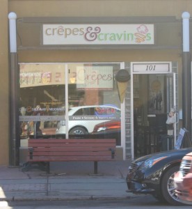 A street view of Crepes and Cravings