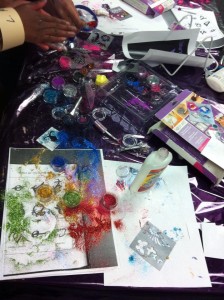 There was a glitter station where everyone could design or decorate themselves with rune tattoos.